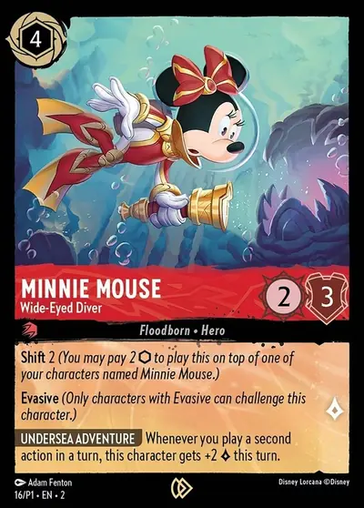 Minnie Mouse – Wide-Eyed Diver – Disney Lorcana 卡牌圖片