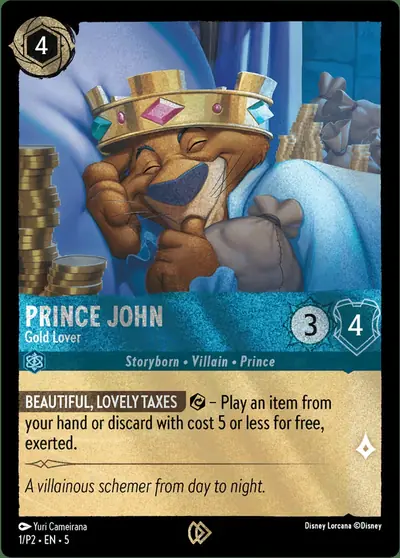 Prince John – Gold Lover – Disney Lorcana 卡牌圖片