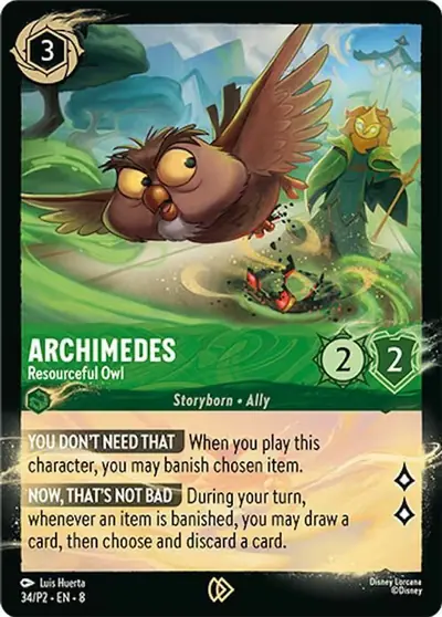 Archimedes – Resourceful Owl – Disney Lorcana 卡牌圖片