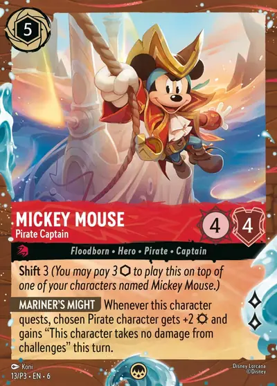 Mickey Mouse – Pirate Captain – Disney Lorcana 卡牌圖片