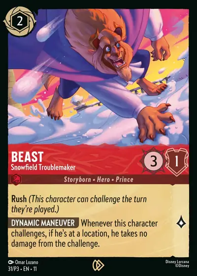 Beast – Snowfield Troublemaker – Disney Lorcana 卡牌圖片