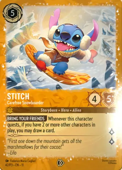 Stitch – Carefree Snowboarder – Disney Lorcana 卡牌圖片