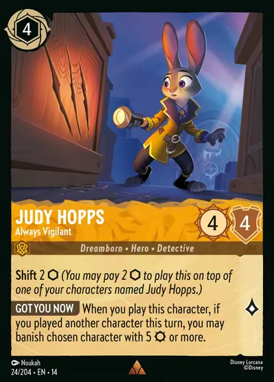 Judy Hopps – Always Vigilant – Disney Lorcana 卡牌圖片