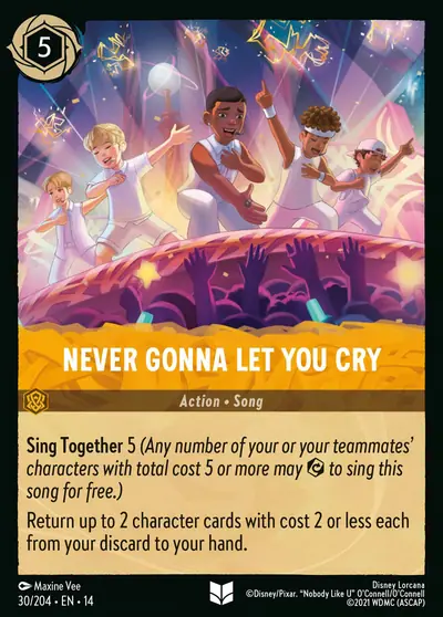 Never Gonna Let You Cry – Disney Lorcana 卡牌圖片