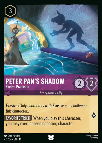 Peter Pan's Shadow – Elusive Prankster – Disney Lorcana 卡牌圖片