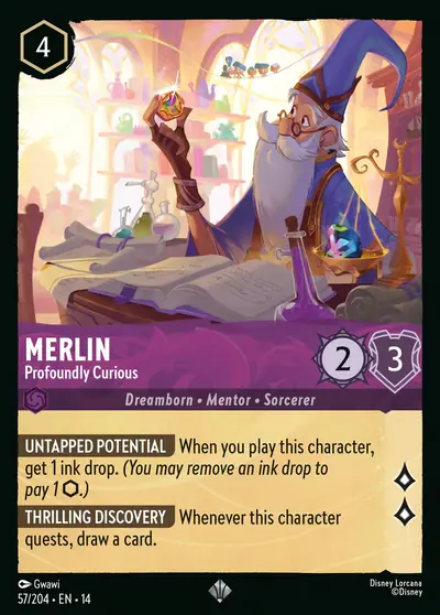 Merlin – Profoundly Curious – Disney Lorcana 卡牌圖片