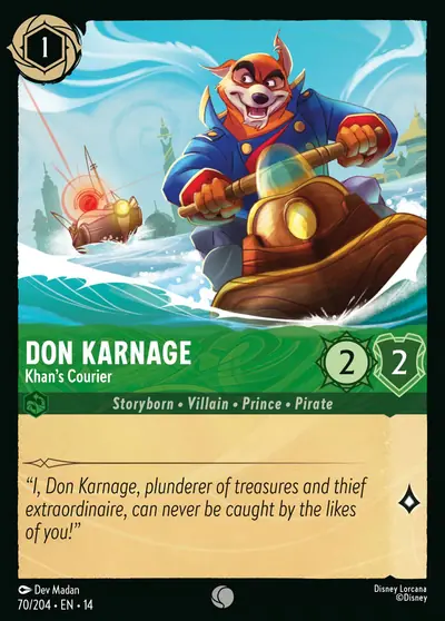Don Karnage – Khan's Courier – Disney Lorcana 卡牌圖片