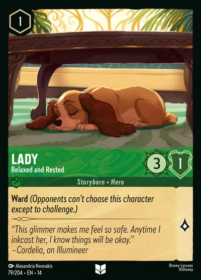 Lady – Relaxed and Rested – Disney Lorcana 卡牌圖片