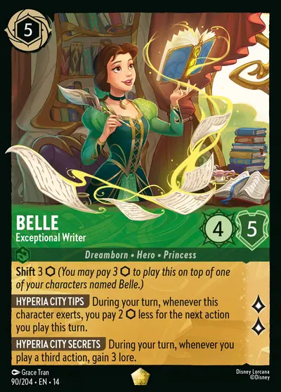 Belle – Exceptional Writer – Disney Lorcana 卡牌圖片