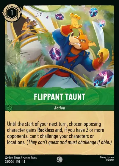 Flippant Taunt – Disney Lorcana 卡牌圖片