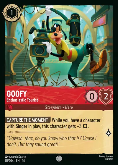 Goofy – Enthusiastic Tourist – Disney Lorcana 卡牌圖片
