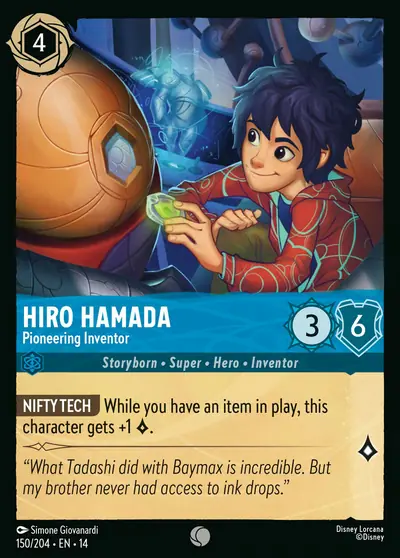 Hiro Hamada – Pioneering Inventor – Disney Lorcana 卡牌圖片