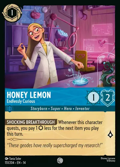 Honey Lemon – Endlessly Curious – Disney Lorcana 卡牌圖片