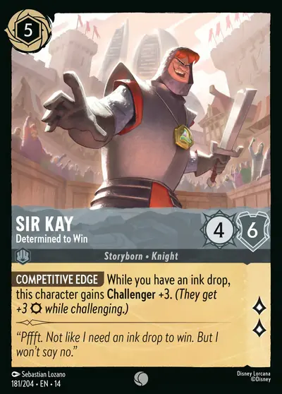 Sir Kay – Determined to Win – Disney Lorcana 卡牌圖片