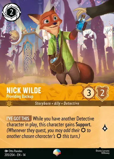 Nick Wilde – Providing Backup – Disney Lorcana 卡牌圖片