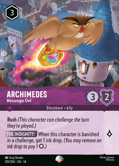 Archimedes – Messenger Owl – Disney Lorcana 卡牌圖片