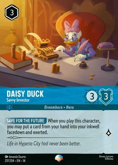 Daisy Duck – Savvy Investor – Disney Lorcana 卡牌圖片