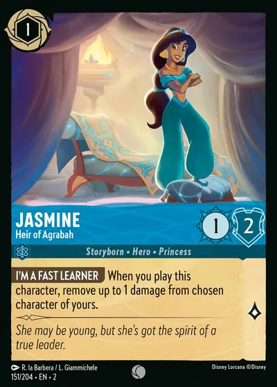 Jasmine – Heir of Agrabah – Disney Lorcana 卡牌圖片