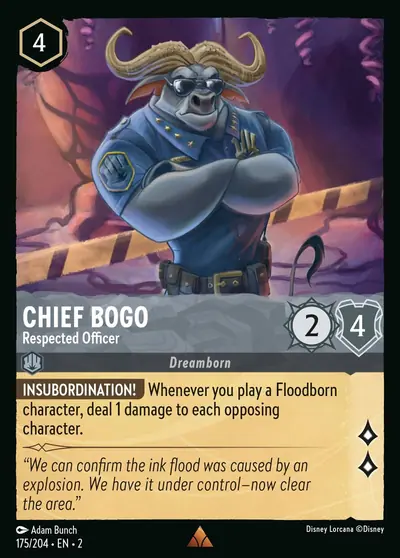 Chief Bogo – Respected Officer – Disney Lorcana 卡牌圖片