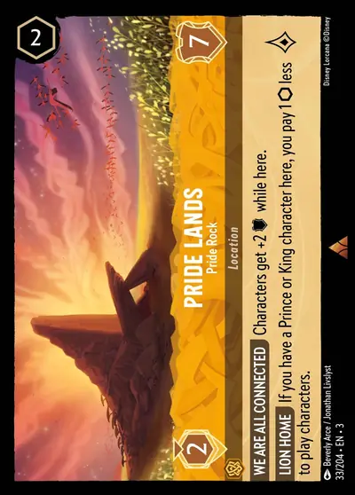 Pride Lands – Pride Rock – Disney Lorcana 卡牌圖片