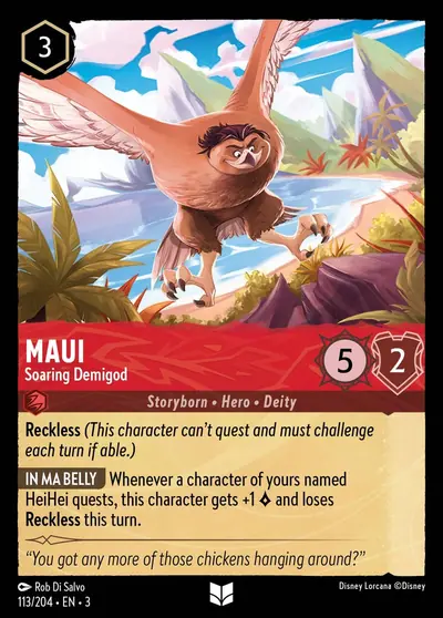 Maui – Soaring Demigod – Disney Lorcana 卡牌圖片