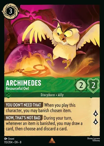 Archimedes – Resourceful Owl – Disney Lorcana 卡牌圖片