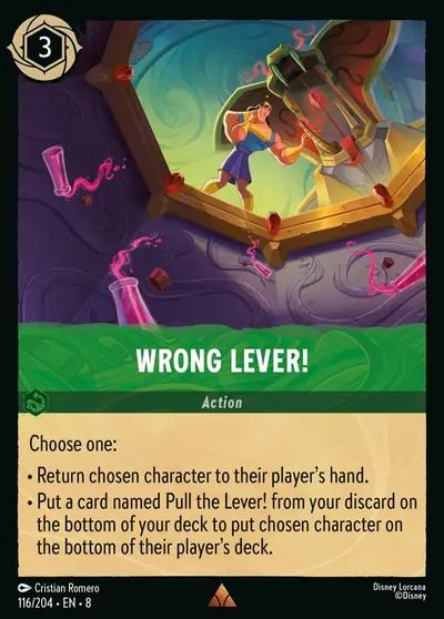 Wrong Lever! – Disney Lorcana 卡牌圖片
