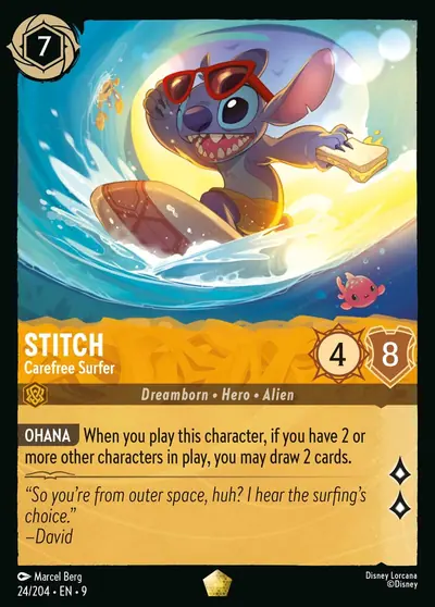 Stitch – Carefree Surfer – Disney Lorcana 卡牌圖片