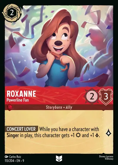 Roxanne – Powerline Fan – Disney Lorcana 卡牌圖片